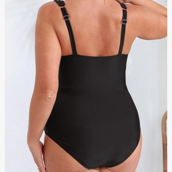 NWT Cupshe black one piece scalloped top size XXL - Picture 5 of 9